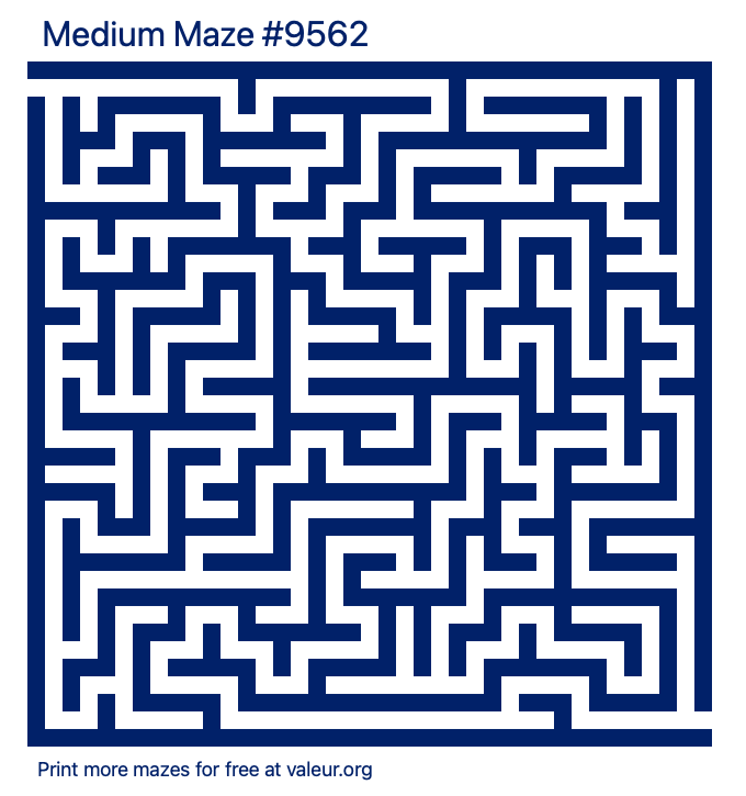 Free Printable Medium Maze number 9562