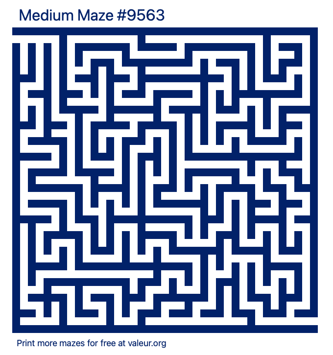 Free Printable Medium Maze number 9563