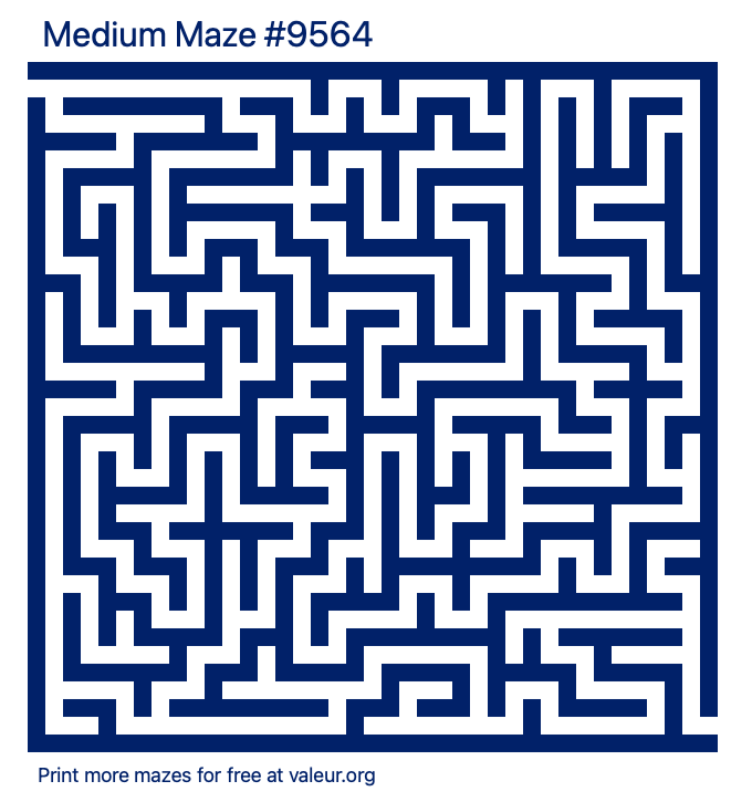Free Printable Medium Maze number 9564