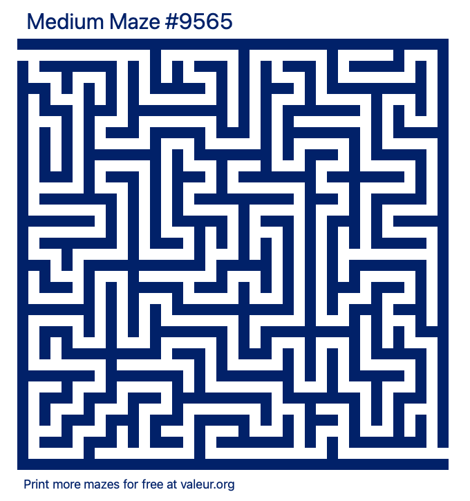Free Printable Medium Maze number 9565