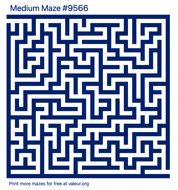 Free Printable Medium Maze number 9566