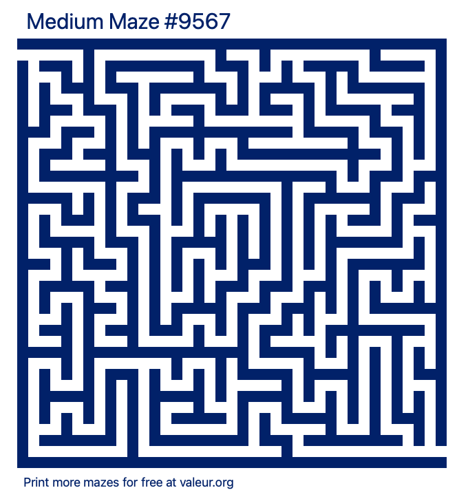 Free Printable Medium Maze number 9567