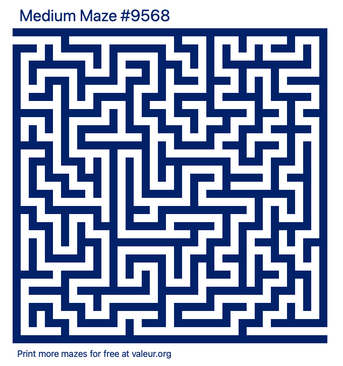 Free Printable Medium Maze number 9568