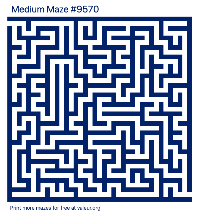 Free Printable Medium Maze number 9570