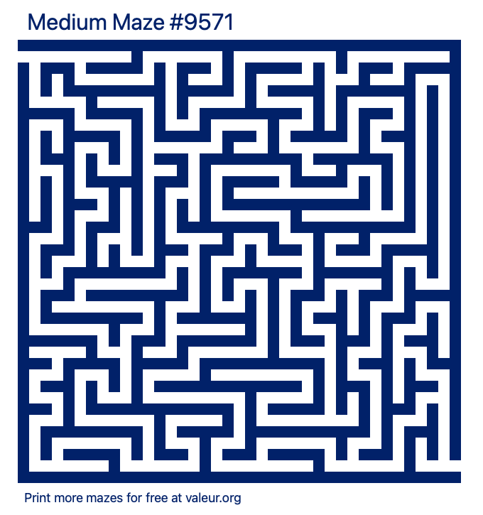 Free Printable Medium Maze number 9571