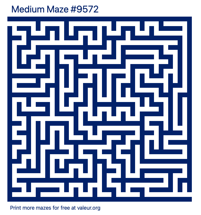 Free Printable Medium Maze number 9572