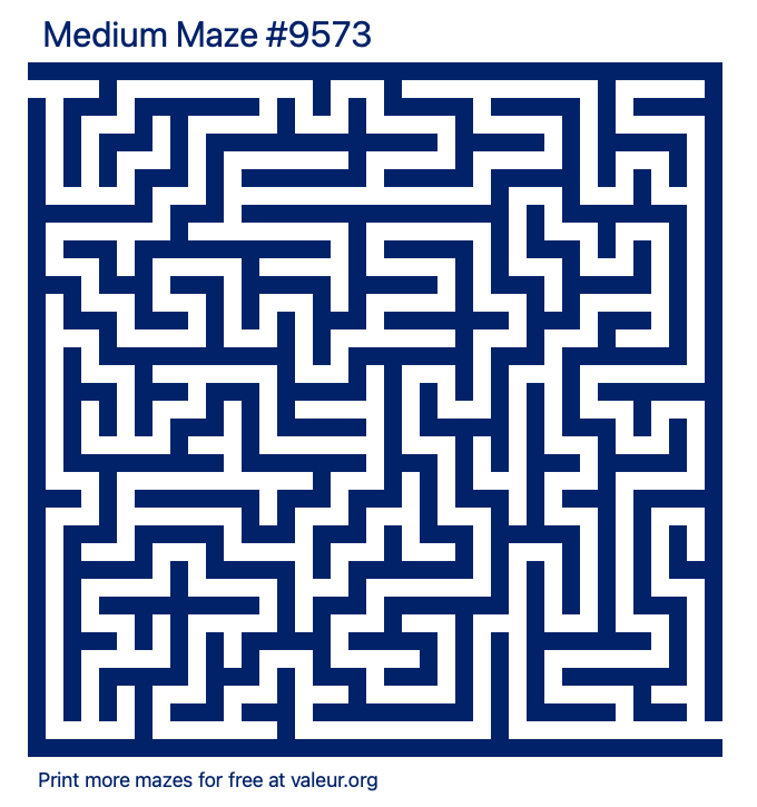 Free Printable Medium Maze number 9573
