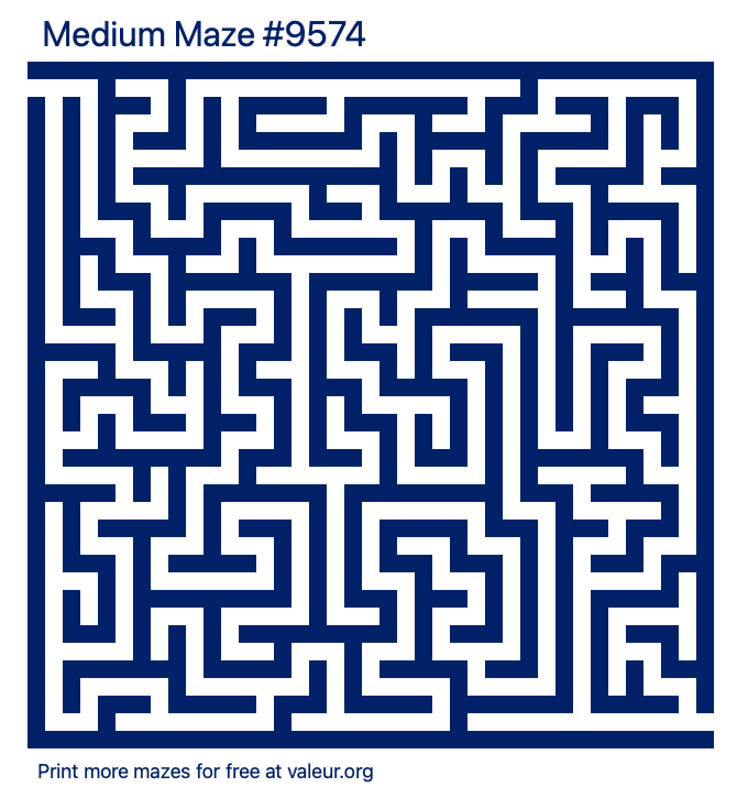 Free Printable Medium Maze number 9574