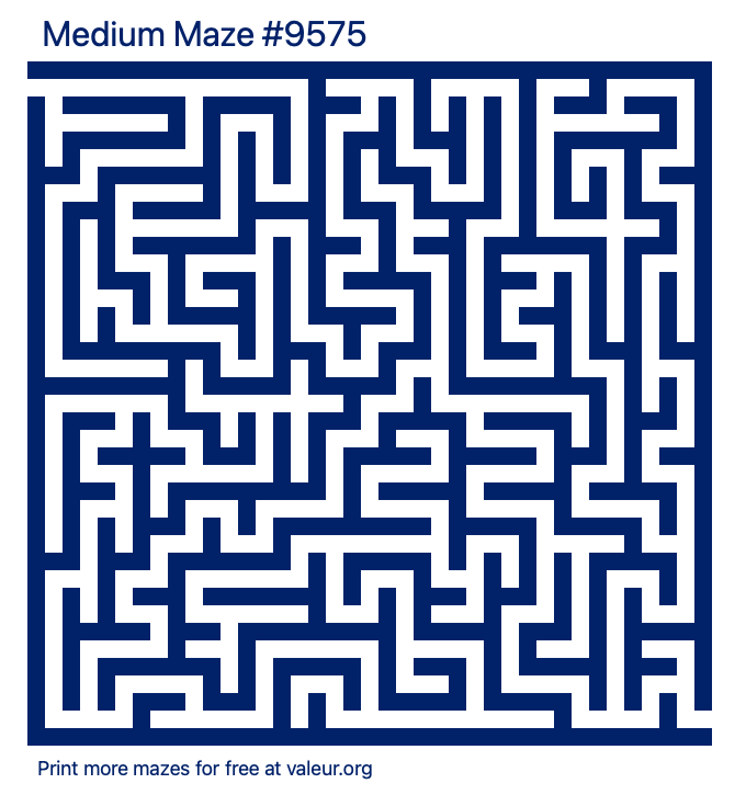 Free Printable Medium Maze number 9575