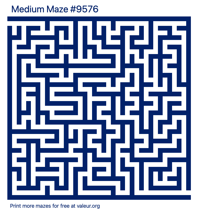 Free Printable Medium Maze number 9576