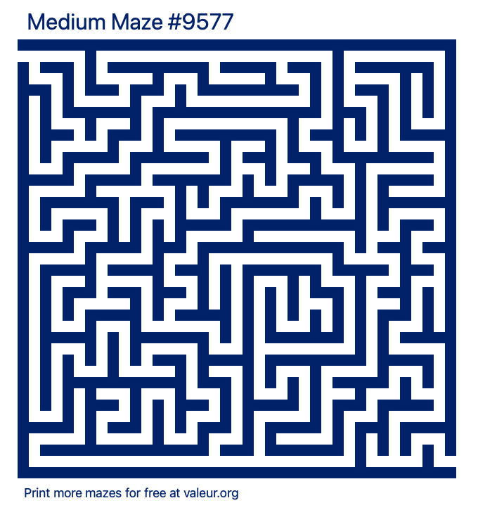 Free Printable Medium Maze number 9577