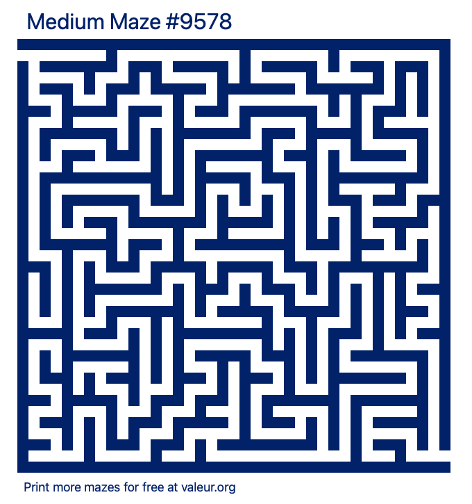 Free Printable Medium Maze number 9578