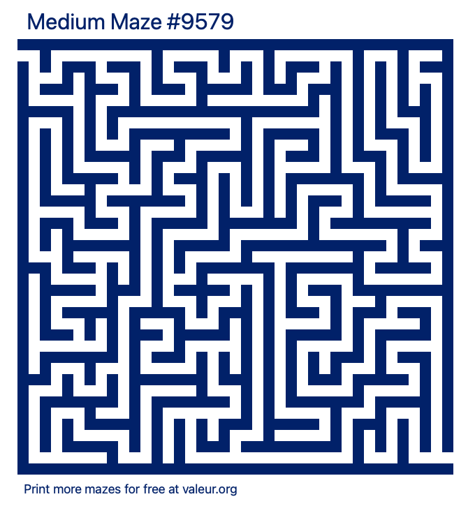 Free Printable Medium Maze number 9579