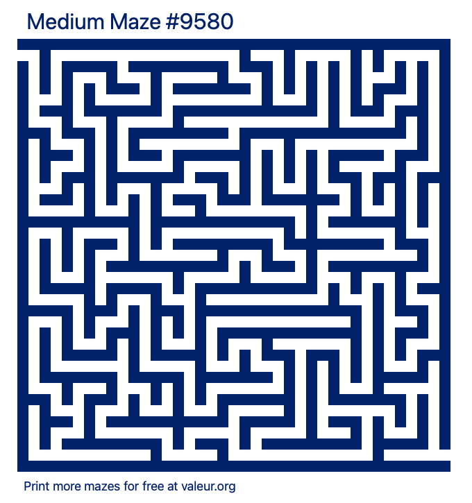 Free Printable Medium Maze number 9580