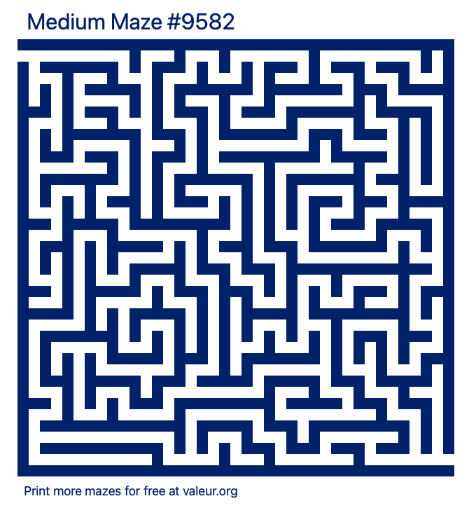 Free Printable Medium Maze number 9582