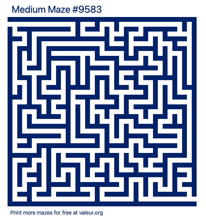 Free Printable Medium Maze number 9583