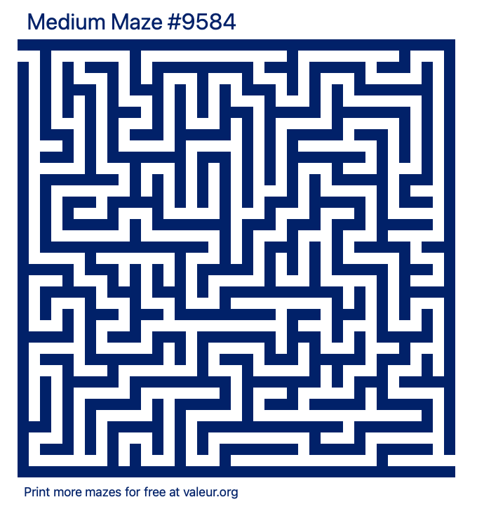 Free Printable Medium Maze number 9584