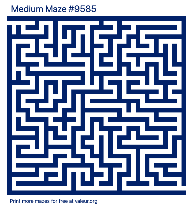 Free Printable Medium Maze number 9585