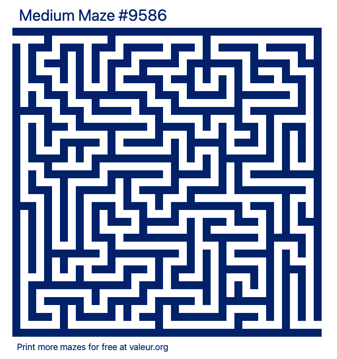 Free Printable Medium Maze number 9586