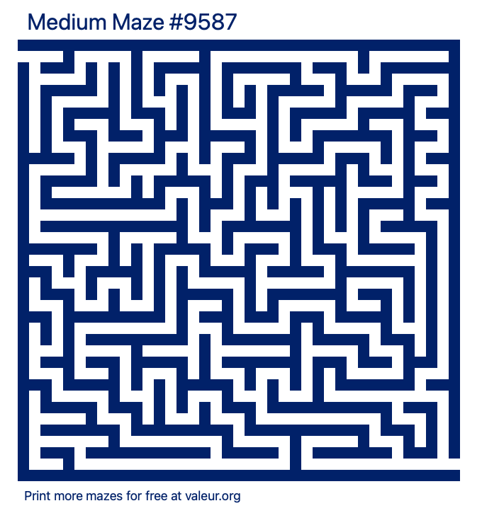Free Printable Medium Maze number 9587