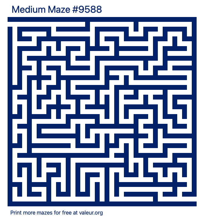 Free Printable Medium Maze number 9588