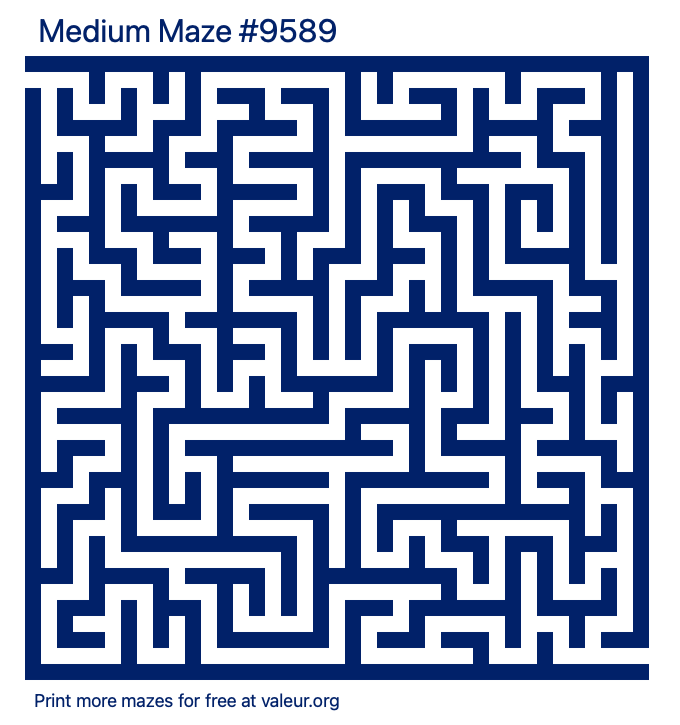 Free Printable Medium Maze number 9589