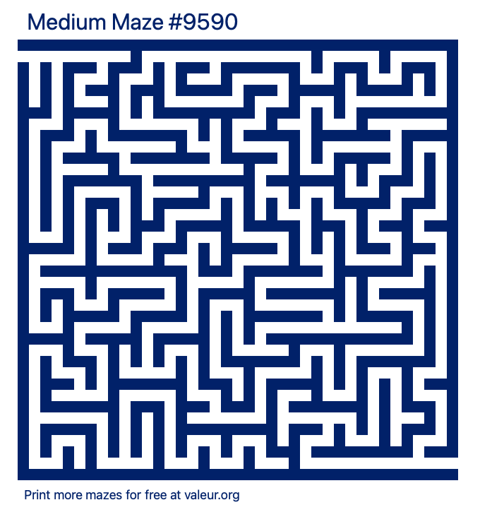 Free Printable Medium Maze number 9590