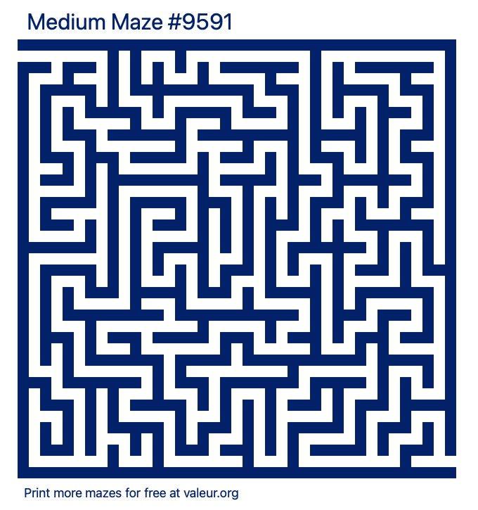 Free Printable Medium Maze number 9591