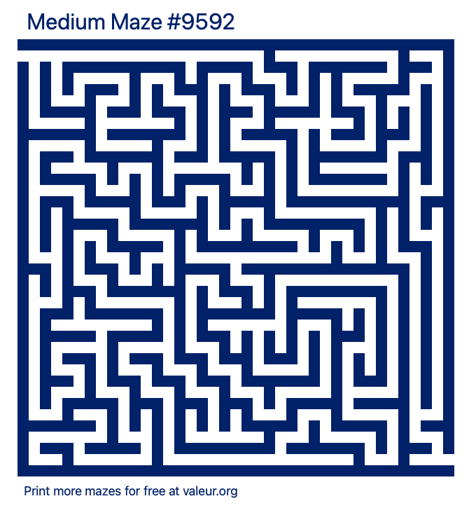 Free Printable Medium Maze number 9592
