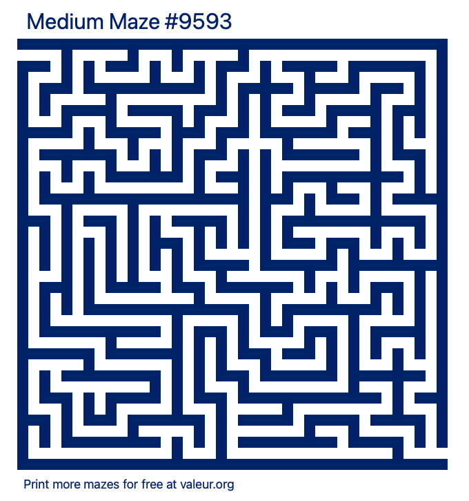 Free Printable Medium Maze number 9593