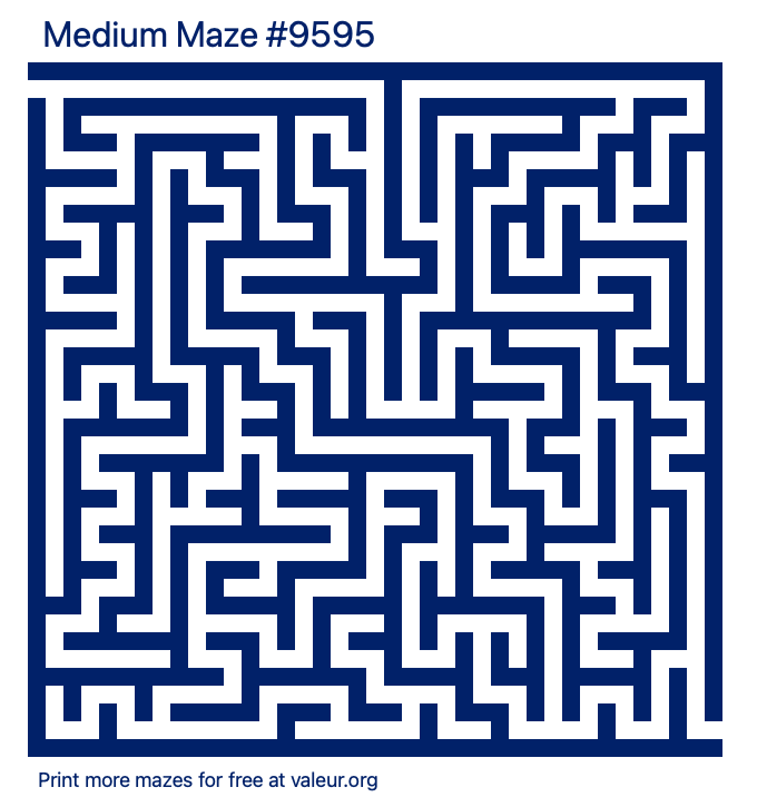 Free Printable Medium Maze number 9595