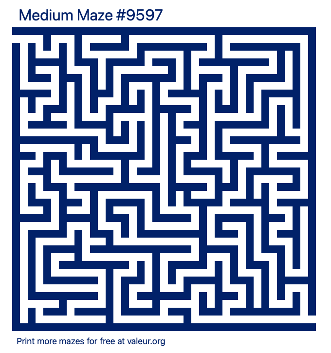 Free Printable Medium Maze number 9597