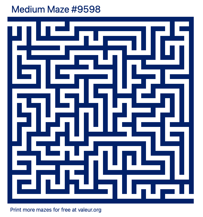 Free Printable Medium Maze number 9598