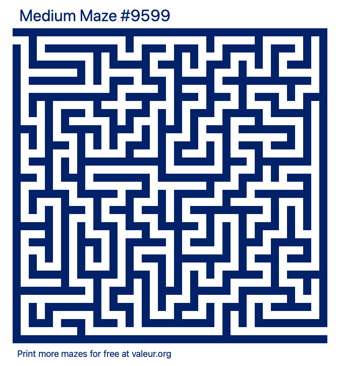 Free Printable Medium Maze number 9599