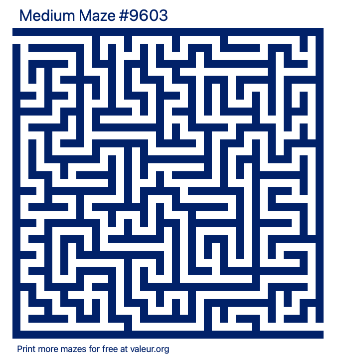 Free Printable Medium Maze number 9603