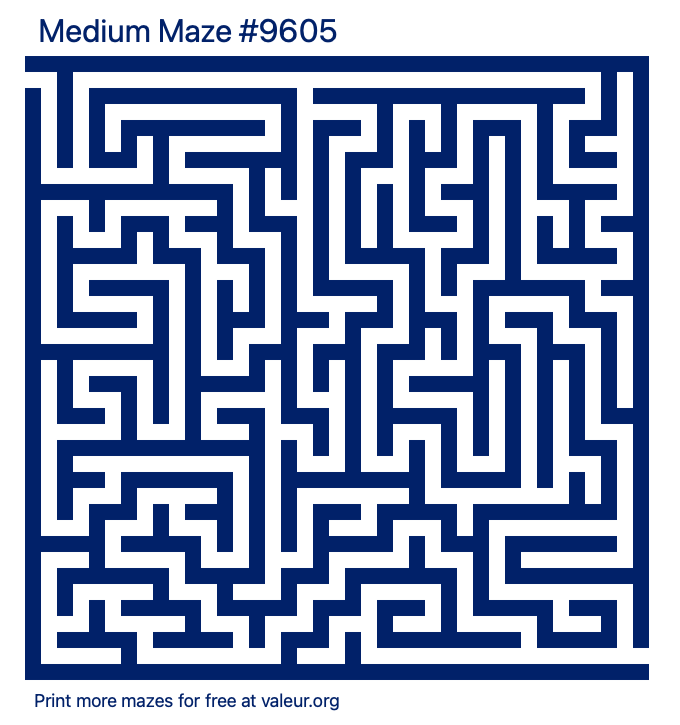 Free Printable Medium Maze number 9605