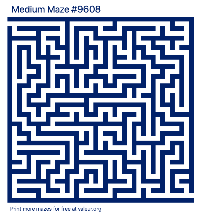 Free Printable Medium Maze number 9608