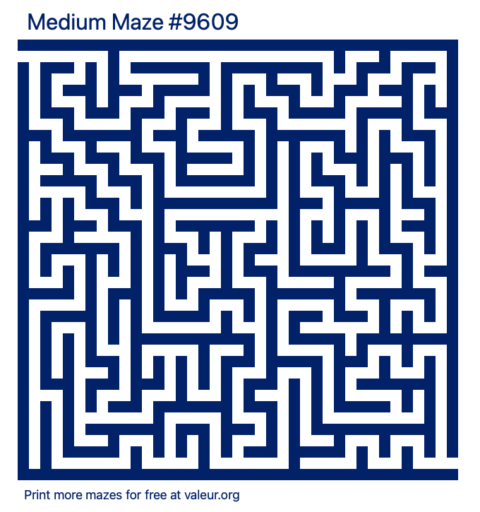 Free Printable Medium Maze number 9609