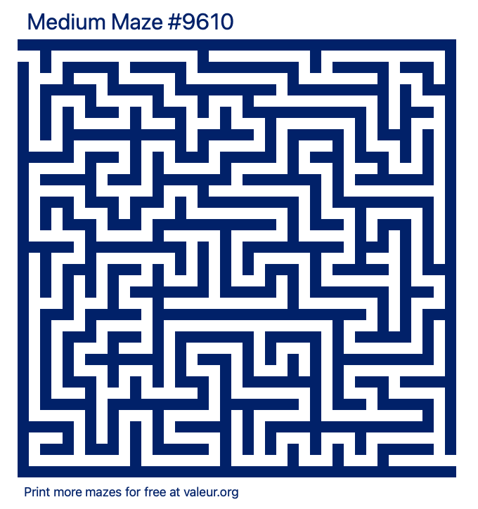 Free Printable Medium Maze number 9610