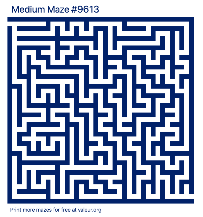 Free Printable Medium Maze number 9613