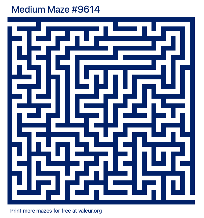 Free Printable Medium Maze number 9614