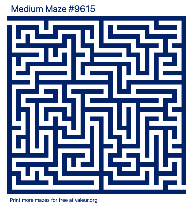 Free Printable Medium Maze number 9615