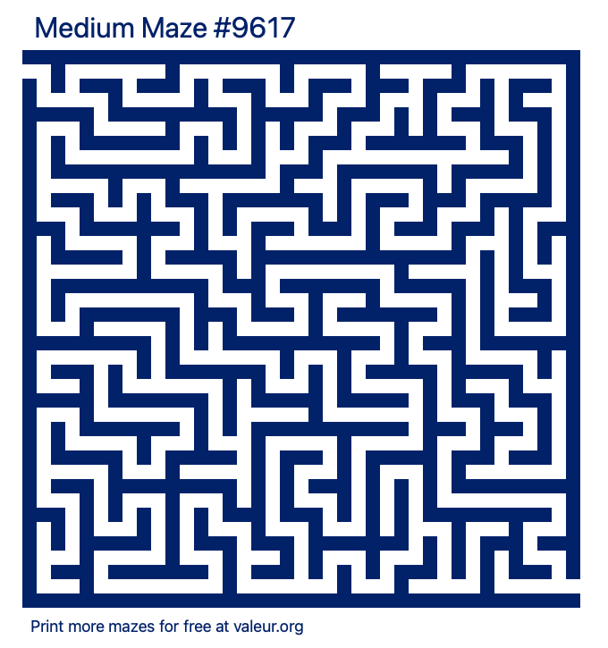 Free Printable Medium Maze number 9617