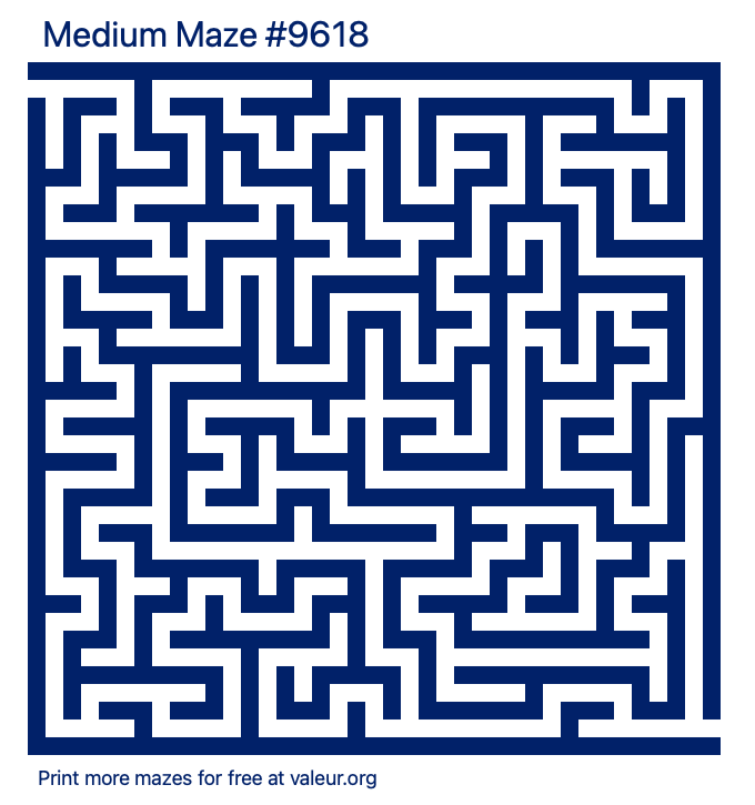 Free Printable Medium Maze number 9618