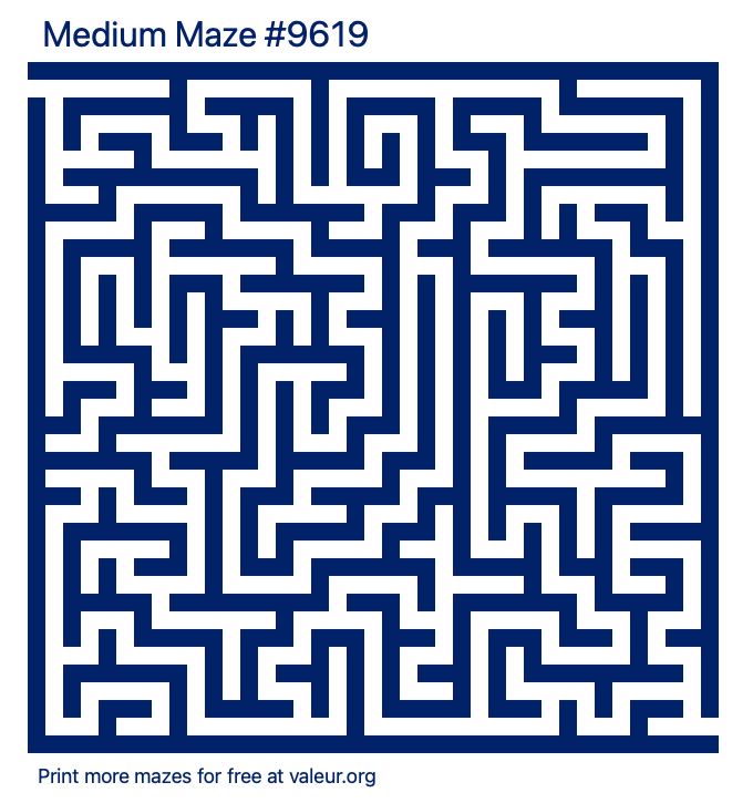 Free Printable Medium Maze number 9619