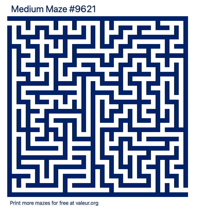 Free Printable Medium Maze number 9621