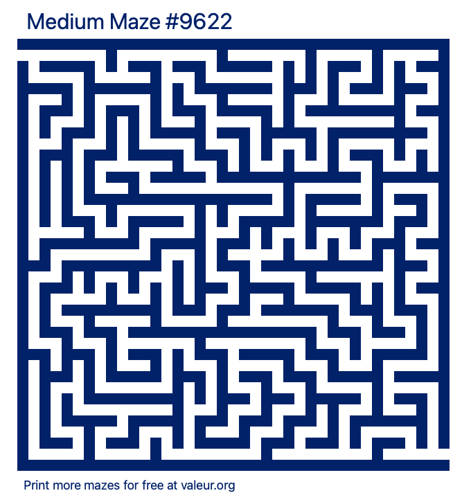Free Printable Medium Maze number 9622