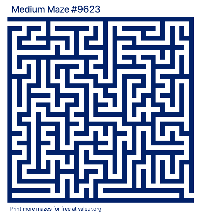Free Printable Medium Maze number 9623