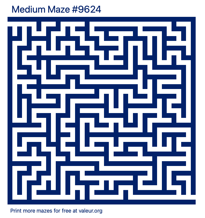 Free Printable Medium Maze number 9624