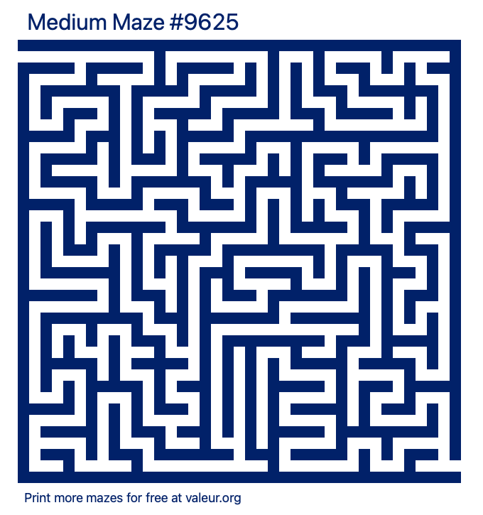 Free Printable Medium Maze number 9625